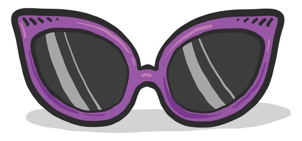 紫色のサングラス、イラスト、白い背景のベクトル. - ベクター画像