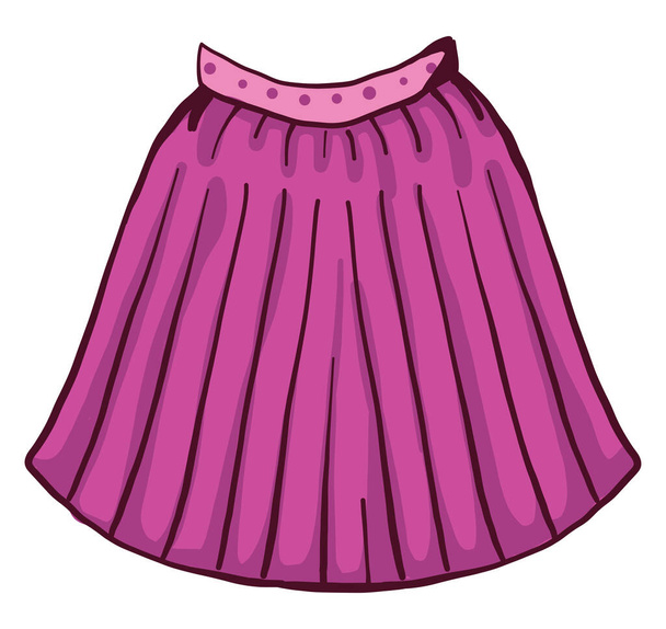 Pink short skirt, illustration, vector on white background. - Vector, Image