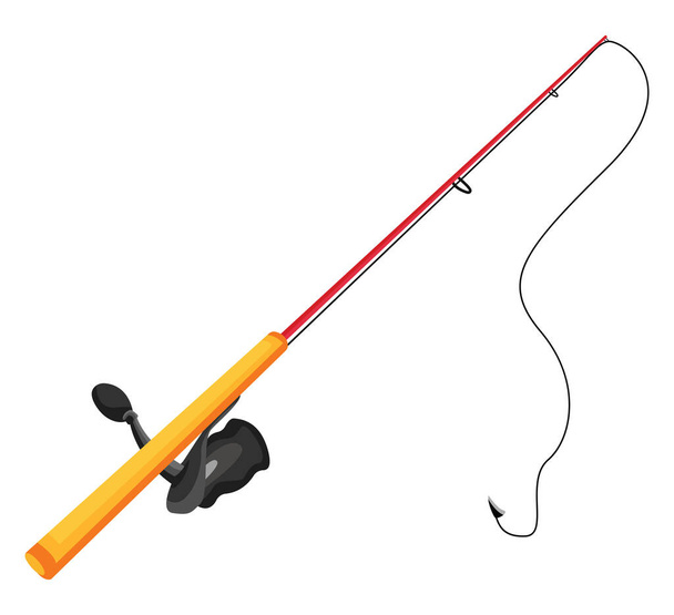 Bastón de pescar, ilustración, vector sobre fondo blanco - Vector, Imagen