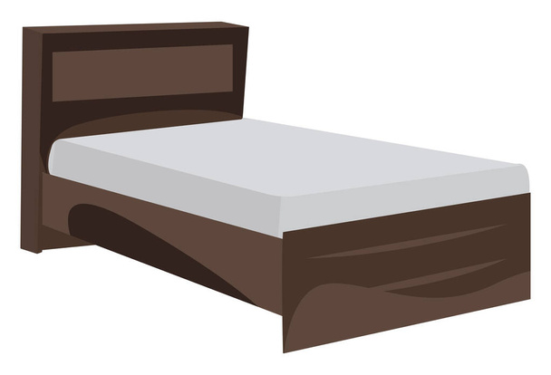 Small bed, illustration, vector on white background - Vetor, Imagem