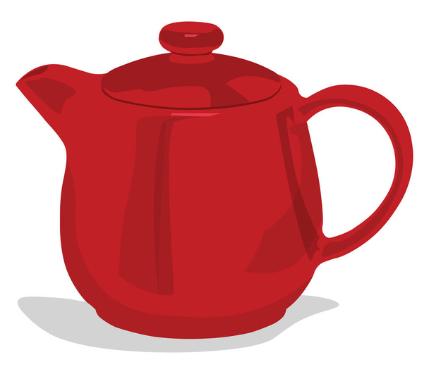 Tetera roja, ilustración, vector sobre fondo blanco - Vector, Imagen