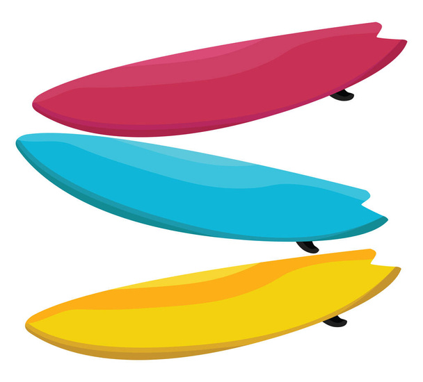 Surfbretter, Illustration, Vektor auf weißem Hintergrund - Vektor, Bild
