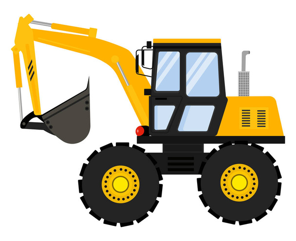 Construction machine ,illustration, vector on white background. - Vector, Image