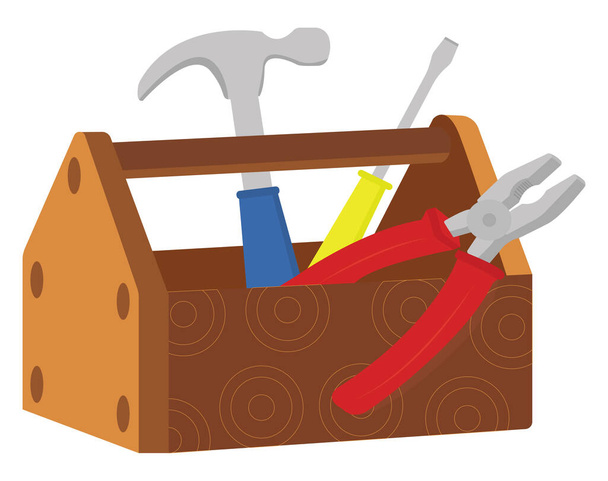 Boîte à outils, illustration, vecteur sur fond blanc - Vecteur, image