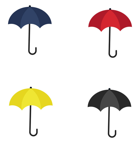 Bunte Regenschirme, Illustration, Vektor auf weißem Hintergrund. - Vektor, Bild