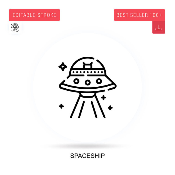 Spaceship flat vector icon. Vector isolated concept metaphor illustrations. - Vector, Image