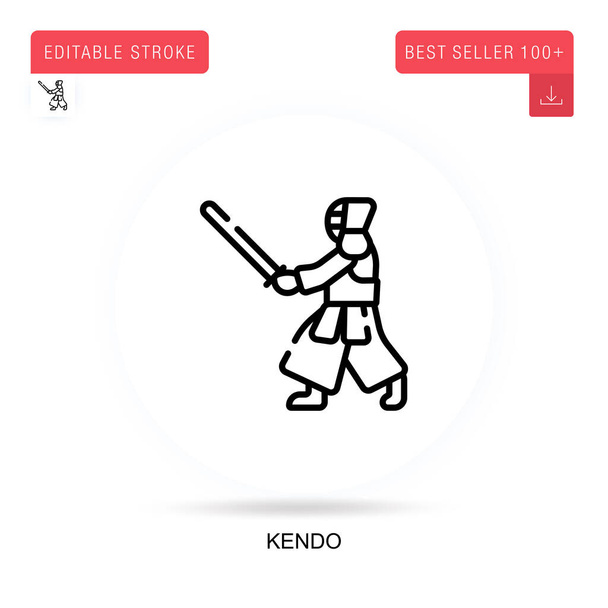 Kendo flat vector icon. Vector isolated concept metaphor illustrations. - Vector, Image