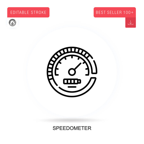 Speedometer flat vector icon. Vector isolated concept metaphor illustrations. - Vector, Image