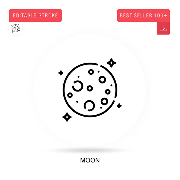 Moon flat vector icon. Vector isolated concept metaphor illustrations. - Vector, Image