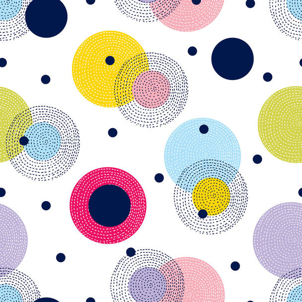 Seamless pattern, polka dot fabric, wallpaper, vector. Cheerful polka dot vector seamless pattern. Can be used in textile industry, paper, background, scrapbooking. - Vector, Image