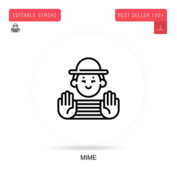 Mime flat vector icon. Vector isolated concept metaphor illustrations. - Vector, Image
