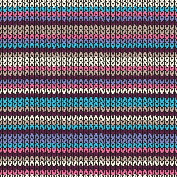 Seamless Color Striped Knitted Pattern - Vector, Imagen