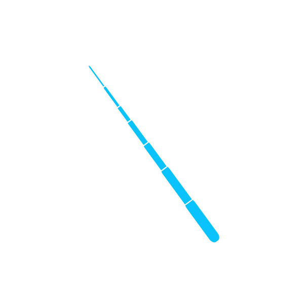Teleskopschlagstock-Symbol flach. Blaues Piktogramm auf weißem Hintergrund. Vektorillustration Symbol - Vektor, Bild