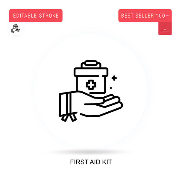First aid kit flat vector icon. Vector isolated concept metaphor illustrations. - Vector, Image