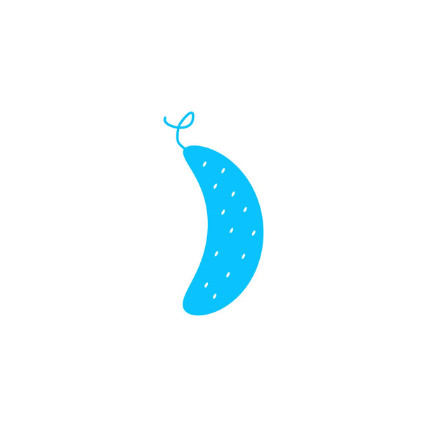 Cucumber icon flat. Blue pictogram on white background. Vector illustration symbol - Vector, Image