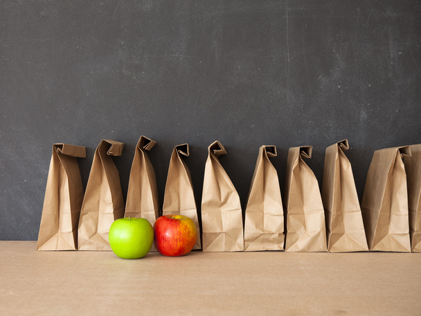 kahverengi çanta okul yemeği - Fotoğraf, Görsel