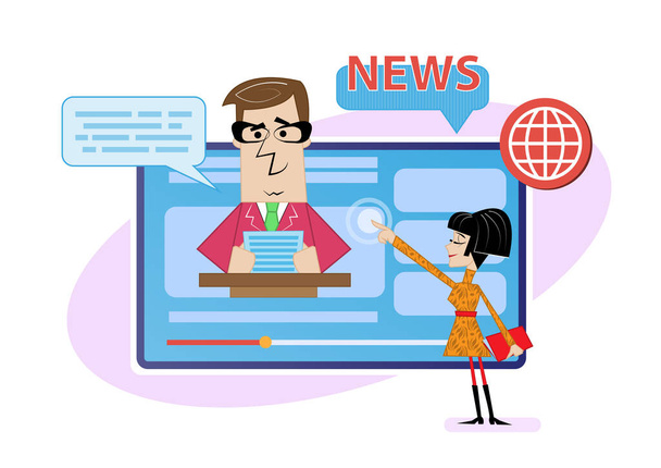 Press and mass media. Business news, hot online information. - Vector, Image