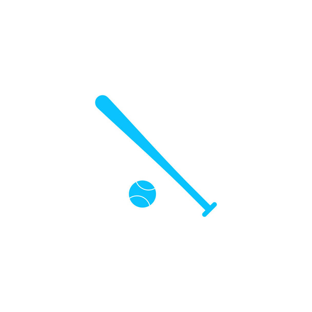 Icône de baseball plate. Pictogramme bleu sur fond blanc. Illustration vectorielle symbole - Vecteur, image
