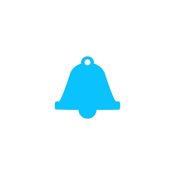 Bell icon flat. Blue pictogram on white background. Vector illustration symbol - Vector, Image