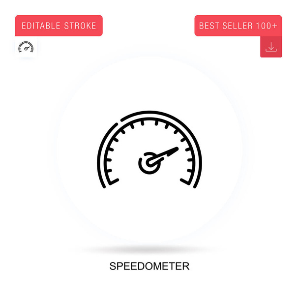 Speedometer flat vector icon. Vector isolated concept metaphor illustrations. - Vector, Image