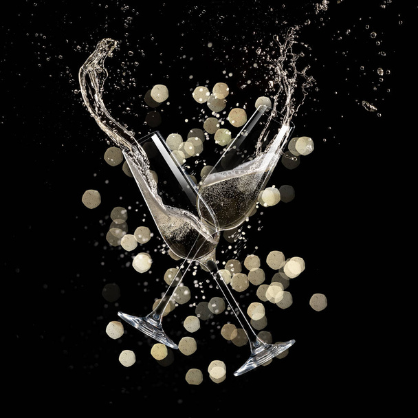Glasses of champagne, celebration theme. - Zdjęcie, obraz