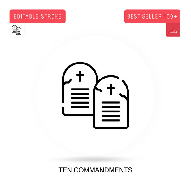 Ten commandments flat vector icon. Vector isolated concept metaphor illustrations. - Vector, Image