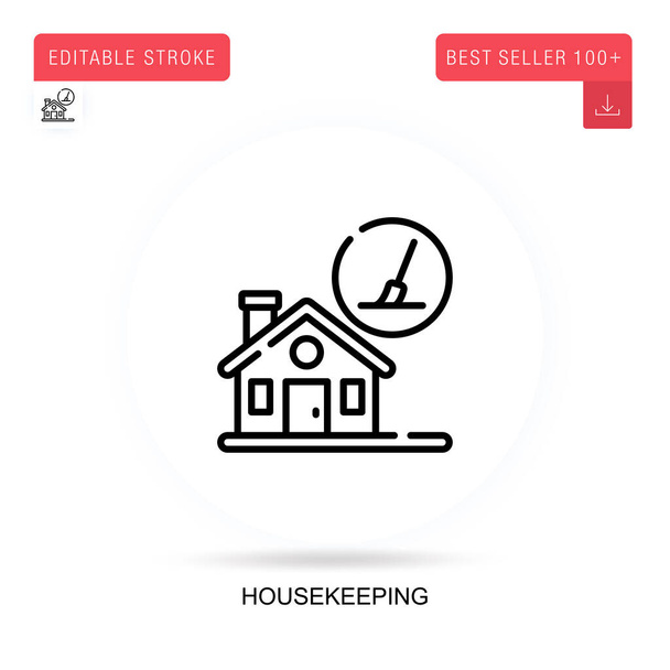 Housekeeping flat vector icon. Vector isolated concept metaphor illustrations. - Vector, Image
