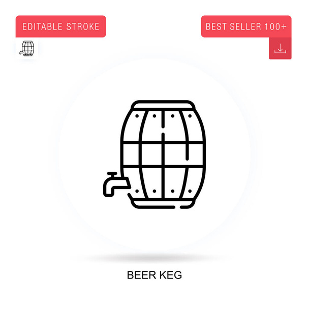 Beer keg flat vector icon. Vector isolated concept metaphor illustrations. - Vector, Image