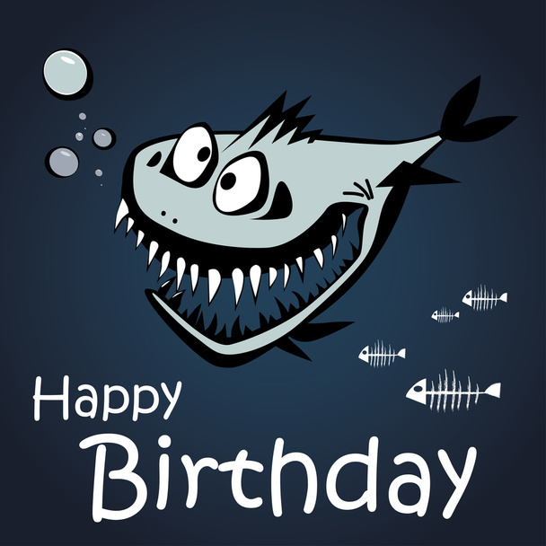 Happy Birthday fish - Vektori, kuva