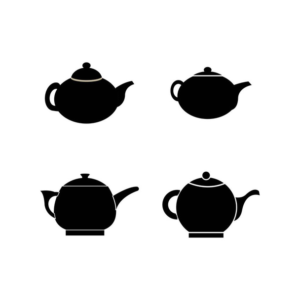 Çaydanlık Simgesi Vektörü Basit tasarım şablonu - Vektör, Görsel
