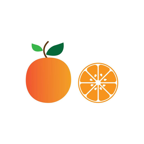 Orange fruit logo Vector illustration template design - Vector, Image