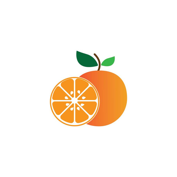 Logo de fruta naranja Diseño de plantilla de ilustración vectorial - Vector, Imagen