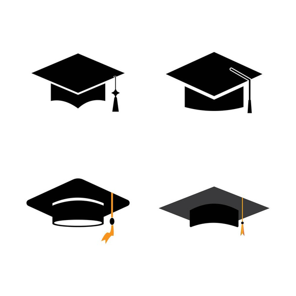 Graduación sombrero vector icono aislado sobre fondo blanco - Vector, imagen