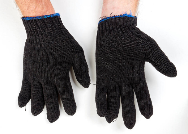 gants dans un assortiment de gants de construction pour un jardin et un potager sur fond blanc 2020 - Photo, image
