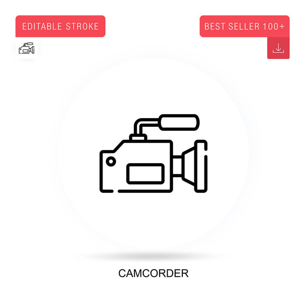 Camcorder flat vector icon. Vector isolated concept metaphor illustrations. - Vector, Image