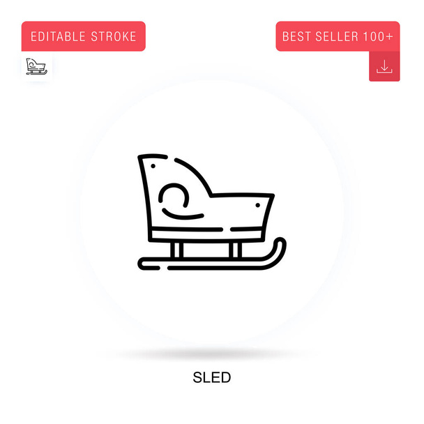Sled flat vector icon. Vector isolated concept metaphor illustrations. - Vector, Image