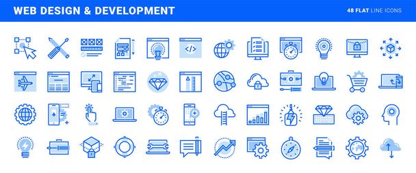 Set of flat line icons of web design and development. Vector concepts for websites, mobile websites and apps. - Vector, Image