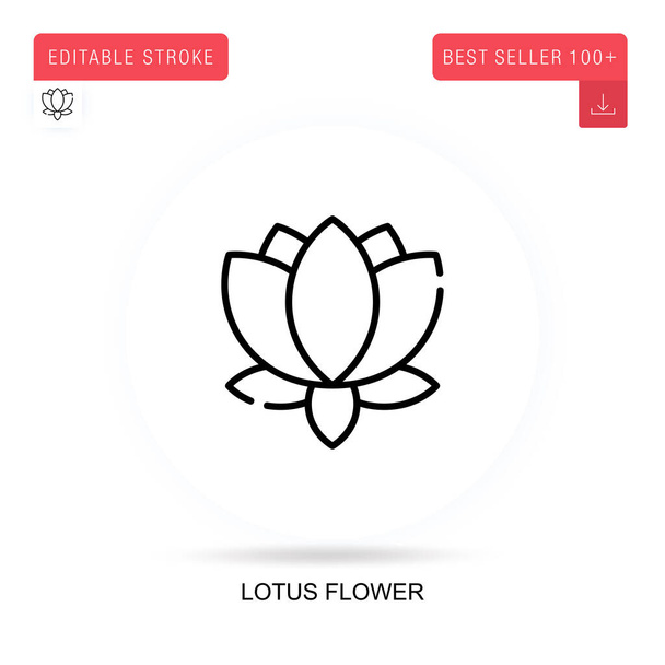 Lotus květinový plochý vektor ikona. Vektorové izolované koncepční metafory. - Vektor, obrázek
