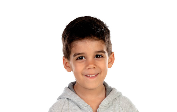 Latin child looking at camera isolated on a white background - Foto, Bild
