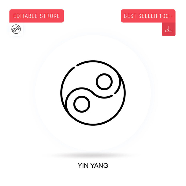 Yin yang icône vectorielle plate. Illustrations vectorielles de métaphore de concept isolé. - Vecteur, image