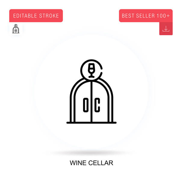 Wine cellar flat vector icon. Vector isolated concept metaphor illustrations. - Vector, Image