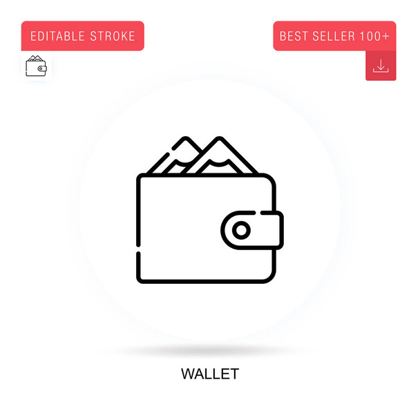 Wallet flat vector icon. Vector isolated concept metaphor illustrations. - Vector, Image