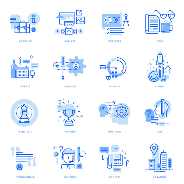 Set of flat line business icons. Vector concepts for website and app design and development, business presentation and marketing material. - Vector, Image