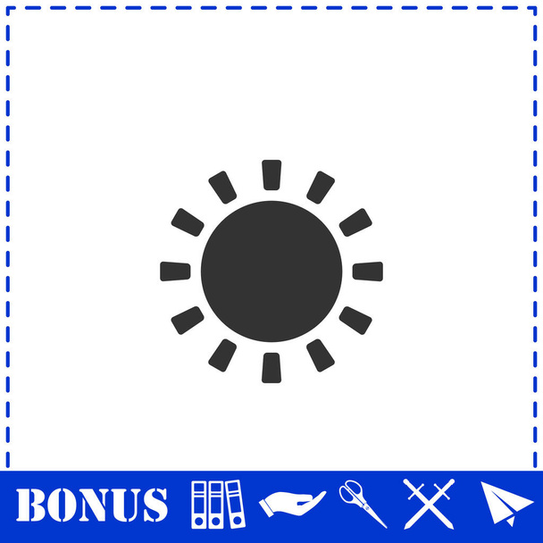 Сонячна іконка плоска. Простий векторний символ і піктограма бонусу
 - Вектор, зображення