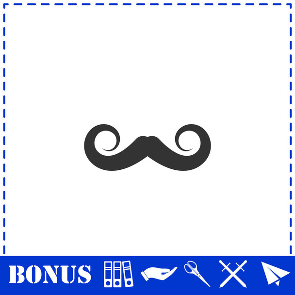 Whiskers icoon plat. Eenvoudige vector symbool en bonus pictogram - Vector, afbeelding
