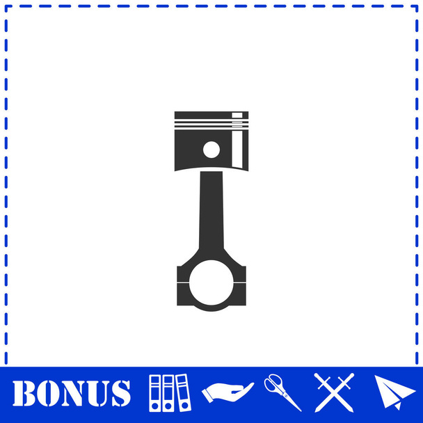 Piston icon flat. Simple vector symbol and bonus icon - Vector, Image