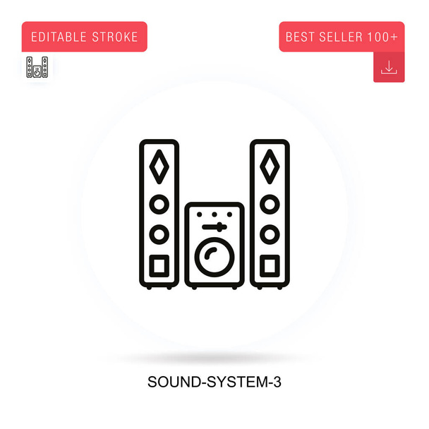 Sound-system-3フラットベクトルアイコン。ベクトル分離概念メタファーイラスト. - ベクター画像