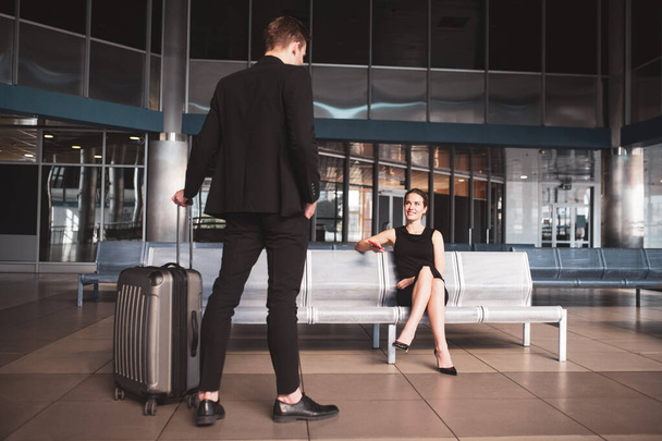 Business partners meeting each other in the airport - Photo, Image