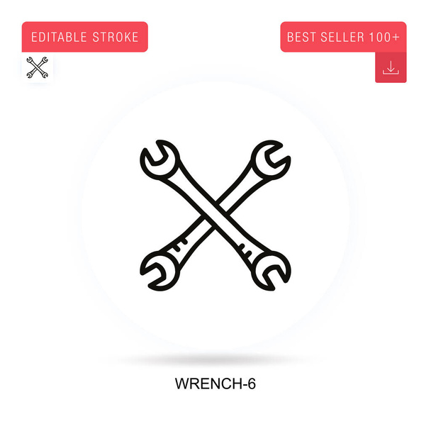 Wrench-6 flat vector icon. Vector isolated concept metaphor illustrations. - Vector, Image