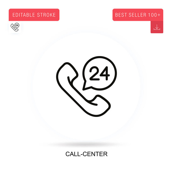Call-center flat vector icon. Vector isolated concept metaphor illustrations. - Vector, Image